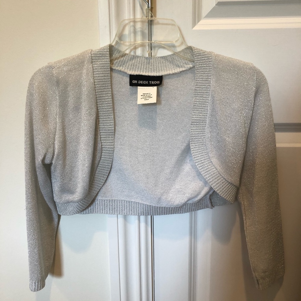 Un Deux Trois silver cardigan